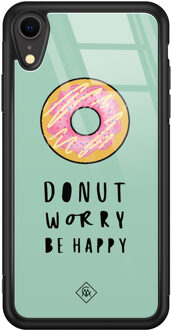 Casimoda iPhone XR glazen hardcase - Donut worry Mint