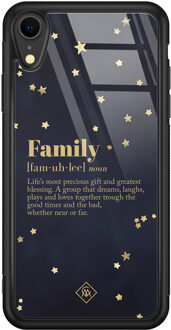 Casimoda iPhone XR glazen hardcase - Family is everything Zwart
