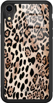Casimoda iPhone XR glazen hardcase - Golden wildcat Goudkleurig