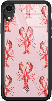 Casimoda iPhone XR glazen hardcase - Lobster all the way Roze