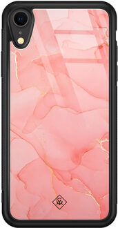 Casimoda iPhone XR glazen hardcase - Marmer roze