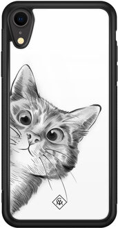 Casimoda iPhone XR glazen hardcase - Peekaboo Wit