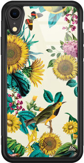 Casimoda iPhone XR glazen hardcase - Sunflowers Multi