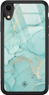 Casimoda iPhone XR glazen hardcase - Touch of mint