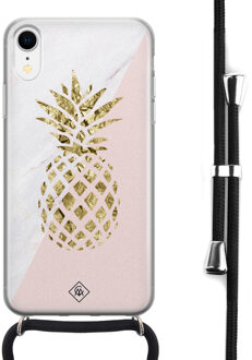 Casimoda iPhone XR hoesje met koord - Ananas Roze