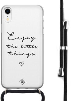 Casimoda iPhone XR hoesje met koord - Enjoy life Wit