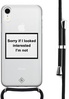 Casimoda iPhone XR hoesje met koord - Not interested Transparant
