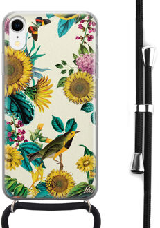 Casimoda iPhone XR hoesje met koord - Sunflowers Geel