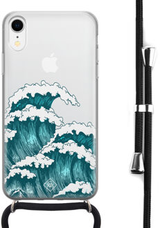 Casimoda iPhone XR hoesje met koord - Wave Blauw
