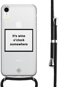 Casimoda iPhone XR hoesje met koord - Wine o'clock Transparant