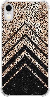 Casimoda iPhone XR shockproof hoesje - Chevron luipaard Bruin/beige