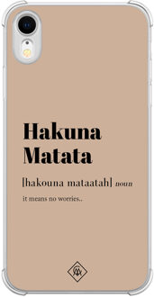 Casimoda iPhone XR shockproof hoesje - Hakuna matata Bruin/beige