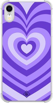 Casimoda iPhone XR shockproof hoesje - Hart swirl paars