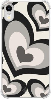 Casimoda iPhone XR shockproof hoesje - Hart swirl zwart