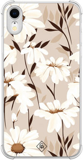 Casimoda iPhone XR shockproof hoesje - In bloom Bruin/beige