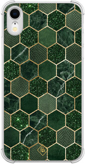 Casimoda iPhone XR shockproof hoesje - Kubus groen