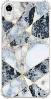 Casimoda iPhone XR shockproof hoesje - Marmer blauw