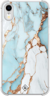 Casimoda iPhone XR shockproof hoesje - Marmer lichtblauw