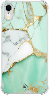 Casimoda iPhone XR shockproof hoesje - Marmer mintgroen