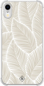 Casimoda iPhone XR shockproof hoesje - Palmy leaves beige Bruin/beige