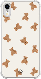 Casimoda iPhone XR shockproof hoesje - Teddybeer Bruin/beige