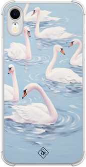 Casimoda iPhone XR shockproof hoesje - Zwanen Blauw