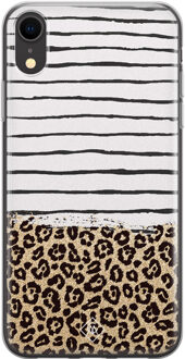 Casimoda iPhone XR siliconen telefoonhoesje - Leopard lines Bruin/beige