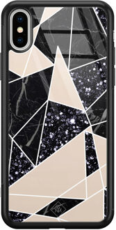 Casimoda iPhone XS Max glazen hardcase - Abstract painted Roze