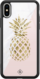 Casimoda iPhone XS Max glazen hardcase - Ananas Roze