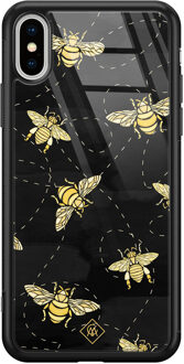 Casimoda iPhone XS Max glazen hardcase - Bee yourself Mint