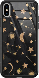 Casimoda iPhone XS Max glazen hardcase - Counting the stars Blauw