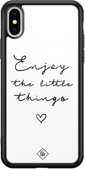Casimoda iPhone XS Max glazen hardcase - Enjoy life Goudkleurig