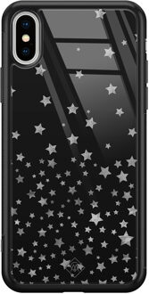 Casimoda iPhone XS Max glazen hardcase - Falling stars Multi