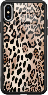 Casimoda iPhone XS Max glazen hardcase - Golden wildcat Multi