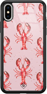 Casimoda iPhone XS Max glazen hardcase - Lobster all the way Roze