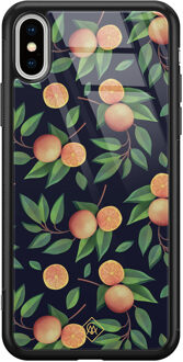 Casimoda iPhone XS Max glazen hardcase - Orange lemonade Goudkleurig