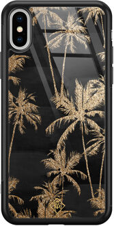 Casimoda iPhone XS Max glazen hardcase - Palmbomen Mint