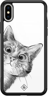 Casimoda iPhone XS Max glazen hardcase - Peekaboo Goudkleurig