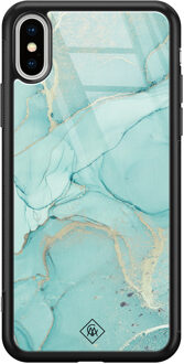 Casimoda iPhone XS Max glazen hardcase - Touch of mint Groen