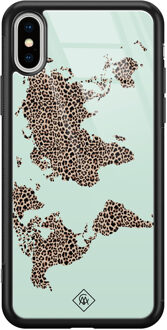 Casimoda iPhone XS Max glazen hardcase - Wild world Groen