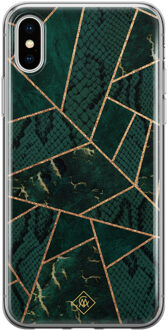 Casimoda iPhone XS Max siliconen hoesje - Abstract groen
