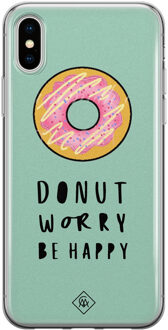Casimoda iPhone XS Max siliconen hoesje - Donut worry Roze