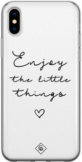 Casimoda iPhone XS Max siliconen hoesje - Enjoy life Zwart, Wit