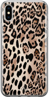 Casimoda iPhone XS Max siliconen hoesje - Golden wildcat Bruin/beige