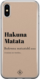 Casimoda iPhone XS Max siliconen hoesje - Hakuna matata Bruin/beige