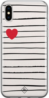 Casimoda iPhone XS Max siliconen hoesje - Heart queen Bruin/beige