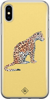 Casimoda iPhone XS Max siliconen hoesje - Leo wild Geel