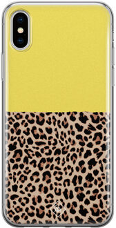 Casimoda iPhone XS Max siliconen hoesje - Luipaard geel
