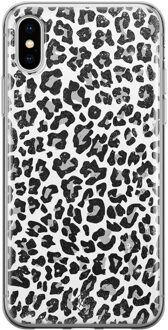 Casimoda iPhone XS Max siliconen hoesje - Luipaard grijs Grijs/zilverkleurig