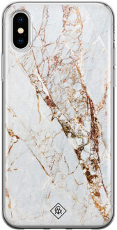 Casimoda iPhone XS Max siliconen hoesje - Marmer goud Goudkleurig